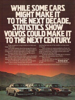 1983 Volvo Vintage Print Ad Make It To Next Century Mountain Landscape Car You C